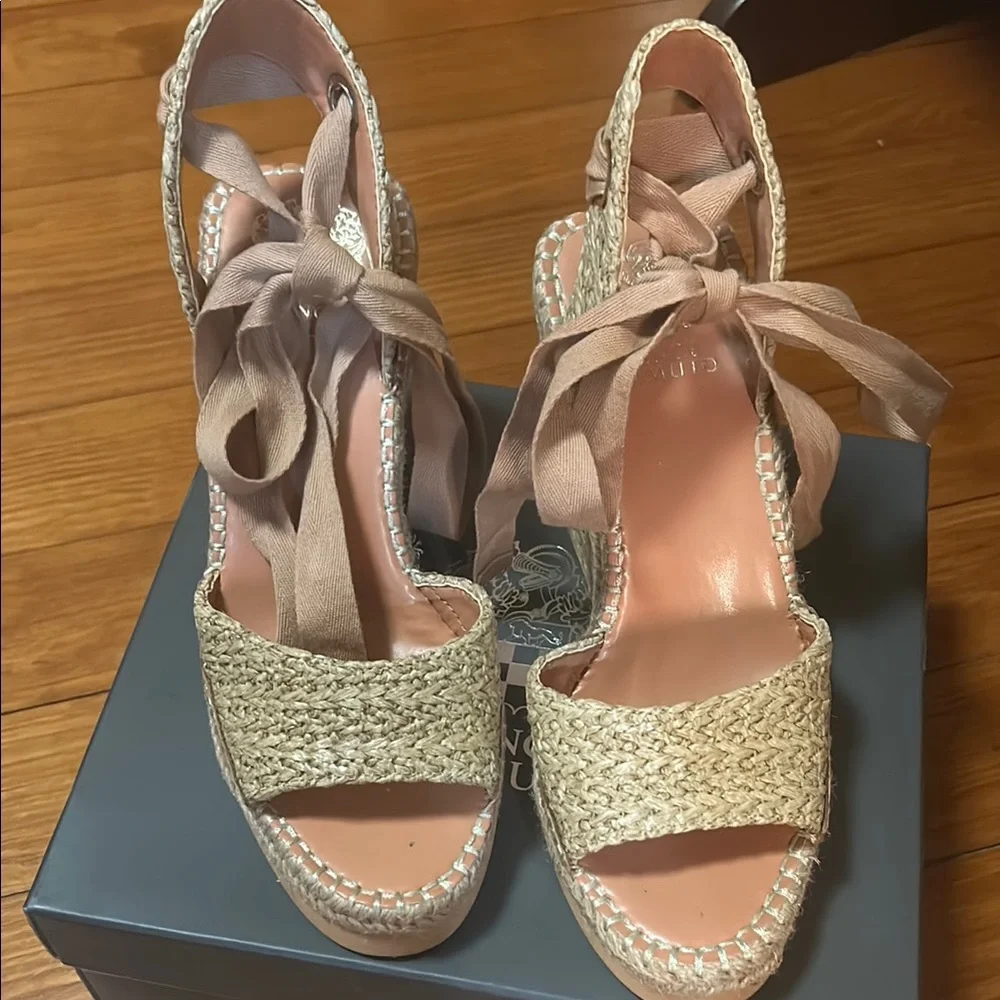 Vince Camuto Women's Tan Wedge Sandals - Picture 2 of 5